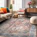 World Rug Gallery Traditional Distressed Machine Washable Area Rug 10 x 14