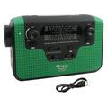 Eatbuy Weather Radio FM/AM/SW Solar Hand Crank Radio Portable Radio with Flashlight Emergency Radio Solar FM Radio (Green)