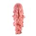 hair wigs 80 cm Colorful Long Wave Curly Hair Wigs with Bangs Cosplay Wig Lolita Style Anime Cosplay Wigs(Pink)