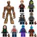 9 Pcs Guardians of the Galaxy Minifigures Building Block Toys Collectible 1.77-4.3 Inchs Wedding Party Cake Decoration Birthday Gift for Boys and Girls