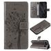 Case for Google Pixel 8 Pro 6.7 2023 Retro PU Leather Skin Embosssed Tree Detachable Lanyard Card Slots Cash Pocket Flip Kickstand Full Protective Fashion Case for Girls & Women Gray