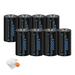 8 Pack D Cell Rechargeable Batteries 10000mAh 1.2V Ni-Mh D Size Batteries 1500 Cycle ( Comes with 4 Battery Storage Cases)