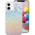 Compatible with iPhone 12 Leopard Case for Women Luxury Glitter Leopard Cheetah Print Designed Colorful Laser Iridescent Case Hard PC Bumper Slim Protective Bling Girly Case Cute