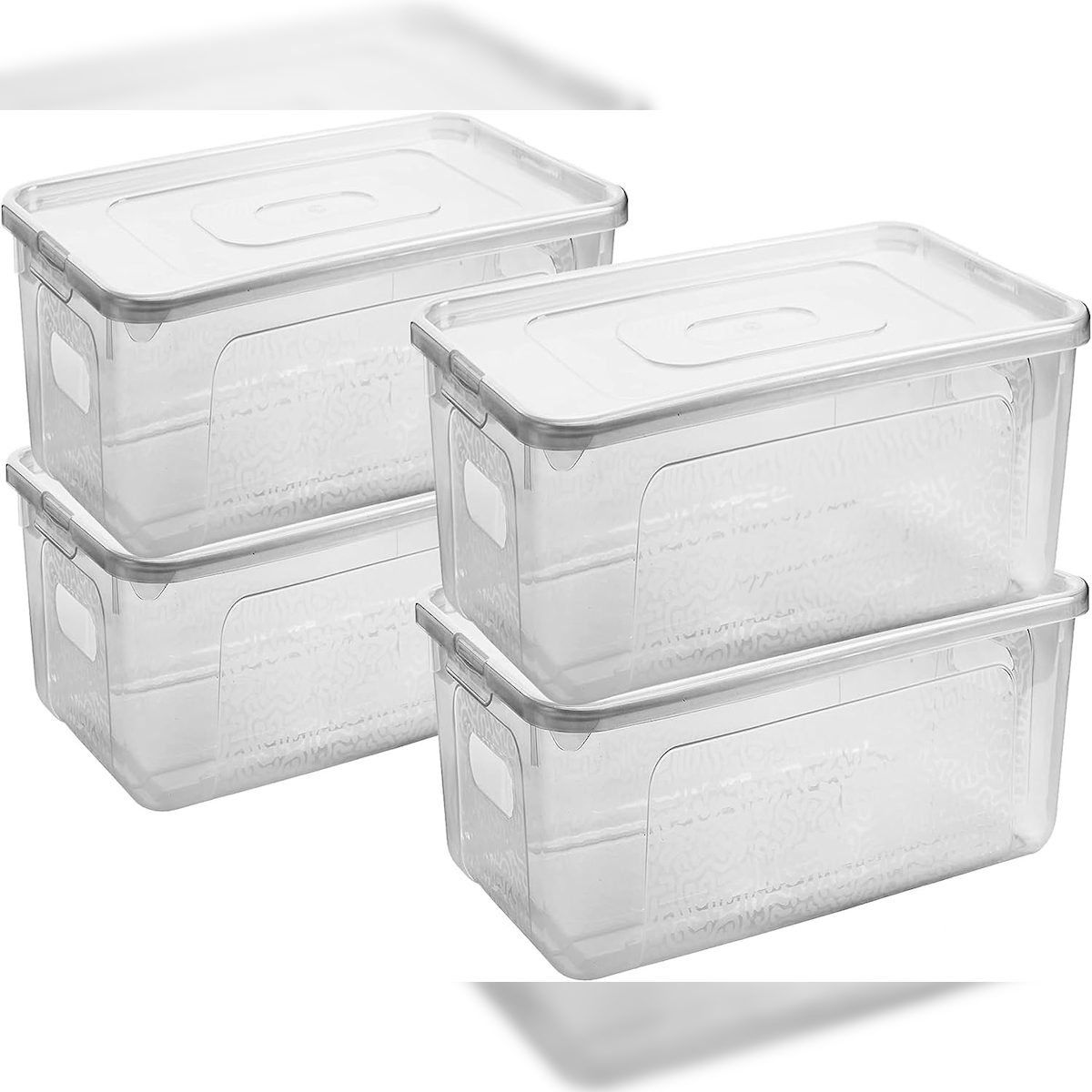 4er Set – 17 Liter Plastikbox mit Deckel, Robuste Kunststoff-Boxen 39 cm x 26 cm x 20,5 cm Image