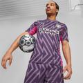 PUMA Manchester City Men's Goalkeeper Short Sleeve Jersey, Purple Charcoal/Ravish, size Small