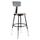 National Public Seating Corp Adjustable Stool with Backrest - Black, 19&quot; to 27&quot;