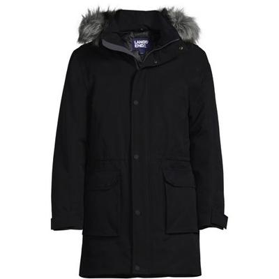 Waterproof Expedition Down Parka, Men, size: 34-36, regular, Black, Polyester, by Lands' End