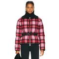 Moncler Zambeze Jacket in Pink Plaid - Pink. Size 3/L (also in 0/XS, 1/S, 2/M).