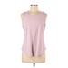 Crz Yoga Active Tank Top: Pink Solid Activewear - Women's Size 8