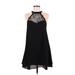 TOBI Casual Dress - A-Line Halter Sleeveless: Black Print Dresses - Women's Size Medium