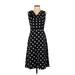 J.Crew Factory Store Casual Dress - A-Line V-Neck Sleeveless: Black Print Dresses - Women's Size 00