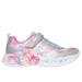 Skechers Girl's Infinite Heart Lights - Color Lovin Sneaker | Size 3.0 | Silver | Textile/Synthetic