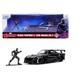 Jada Toys - Marvel Black Panther Mazda RX-7 inkl. Black Panther Figur, Modellauto aus Metall, 1:32, Türen zum Öffnen, 13,5 cm, für Fans und Kinder ab 8 Jahre