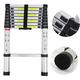 2.6M 12.5 Feet Telescopic Ladder DIY Aluminum Alloy Folding Extendable Extension Ladder for Home Office Loft Use