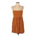 Wild Fable Casual Dress - Mini Square Sleeveless: Brown Print Dresses - Women's Size Large