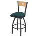 Holland Bar Stool 830 Voltaire Swivel Bar & Counter Stool Upholstered/Metal in Black/Blue/Brown | Bar Stool (30" Seat Height) | Wayfair