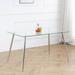 George Oliver Rectangular Tempered Glass Dining Table w/ Metal Legs Glass/Metal in Gray | 29.53 H x 50.97 W x 31.53 D in | Wayfair