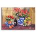 Red Barrel Studio® 'Red Flowers' By Allayn Stevens, Acrylic Glass Wall Art Plastic/Acrylic | 16 H x 24 W x 0.2 D in | Wayfair