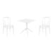 AllModern Farrah Square 2 - Person 60" Long Bistro Set Plastic/Wicker/Rattan in White | 27.5 W x 27.5 D in | Outdoor Furniture | Wayfair