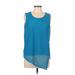 Calvin Klein Sleeveless Blouse: Teal Tops - Women's Size Medium