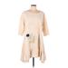 L&B Casual Dress - Mini Scoop Neck 3/4 sleeves: Ivory Dresses - Women's Size Large