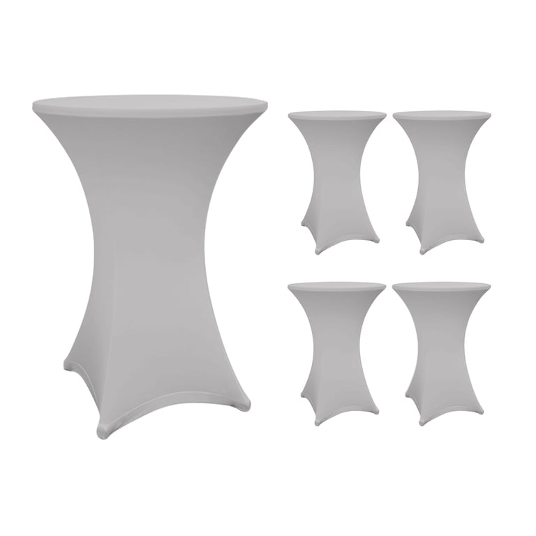 LUMALAND Stehtischhusse - Ø 80-85 cm - Silbergrau - 5er-Set Image