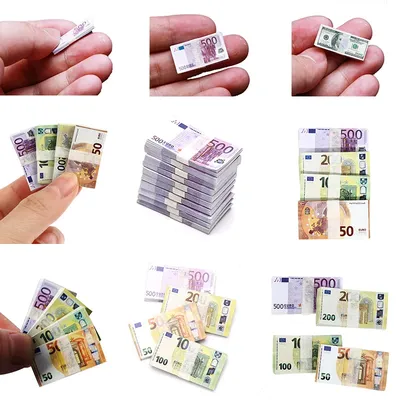 Scala 1/12 Mini dollari creativi Euro banconote in miniatura giocattoli per bambini regali accessori