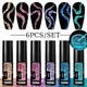 LILYCUTE 6Pcs Colorful Reflective Glitter Nail Art Liner Gel Nail Kit Sparkling Painting Gel Nail