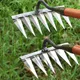 Tooth Nail Harrow Steel Loose Soil Weeder Sharp Garden Hand Rake Tool Durable Gardening Weeding Rake