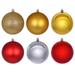 Vickerman 705926 - 3" Gold / Red / Silver Ball Christmas Tree Ornament Assortment (24 Pack) (N220553)
