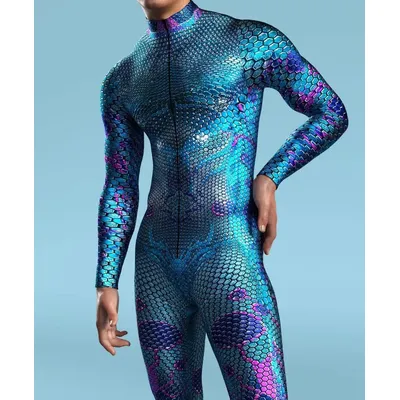 3D Gedruckt Mehrfarbig Cosplay Kostüm Männer Frauen Front Zipper Zentai Bodysuit Halloween Party Image