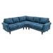 Modern Symmetrical Corner Couch, Living Room Chenille Sectional Sofa Set, L-Shape Chaise Couch with Foam Cushion, Navy