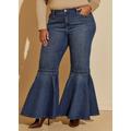 Plus Size Mid Rise Bell Bottom Jeans