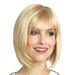 ZTTD Fashionable Short Bob Wig In Golden Color With Bangs for Women Stylish Blonde Wig Set Beauty Tool