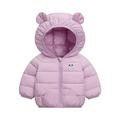 Eashery Lightweight Jacket for Girls Kids Kids Hooded Quilted Coat Warm Lightweight Winter Warm Shirt Sweater Tops Girls Outerwear Jackets (Purple 2-3 Years)