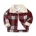 Eashery Boys and Toddlers Lightweight Jacket Knit Sleeve Denim Jacket Fall Winter Pullover Tops Toddler Boy Jackets (Red 18-24 Months)