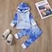 YUNAFFT Tracksuits Hoodies Kids Clearance Fashion Children s Long Sleeve Tie-Dyed Hooded Sweatshirt Two Piece Suit