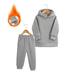 LYCAQL Toddler Boy Clothes Kids Toddler Baby Girls Boys Autumn Winter Warm Thick Solid Cotton Long Sleeve Lined Toddler (Grey 3-4 Years)