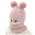 Toddler Kids Baby Boys Girl Pompon Hat Winter Warm Knit Crochet Beanie Cap Scarf