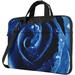 Laptop Shoulder Bag Carrying Case Beautiful Blue Rose Illustration Print Computer Bags
