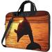 Laptop Shoulder Bag Carrying Case sunset beautiful dolphin Print Computer Bags