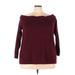 Lane Bryant Sweatshirt: Burgundy Print Tops - Women's Size 22 Plus