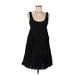 Club Monaco Casual Dress - Mini Scoop Neck Sleeveless: Black Solid Dresses - Women's Size 8