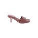 Sam Edelman Mule/Clog: Slip On Kitten Heel Classic Burgundy Print Shoes - Women's Size 6 1/2 - Open Toe