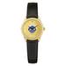 Women's Black New York Mets Gold Dial Leather Wristwatch