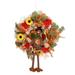 Zainafacai Home Decor Thanksgiving Wreath Fall Turkey Mesh Wreath with Led Warm White String Lights Dangling Legs Turkey Wreath Adorned for Autumn Front Door Decorations