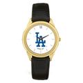 Men's Black Los Angeles Dodgers Leather Wristwatch