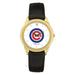 Men's Black Chicago Cubs Leather Wristwatch