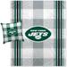 Pegasus New York Jets Gray Plaid Stripes Blanket and Pillow Combo Set