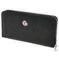 Women's Black Texas Rangers Leather Zipper Wallet